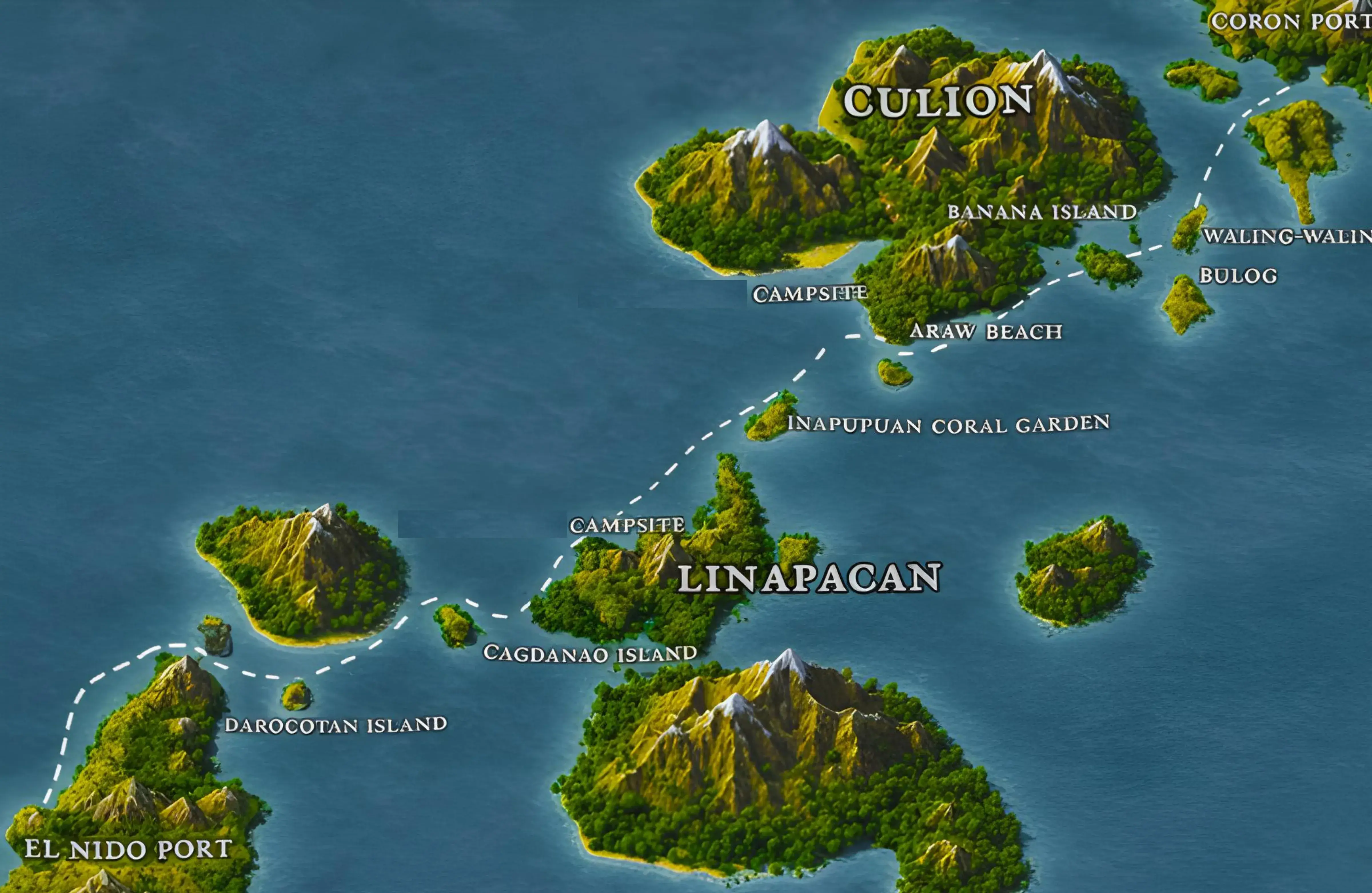 Coron to El Nido Route Map